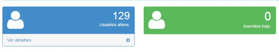 Tela do sistema: Total de usuários no SISC e inseridos no dia